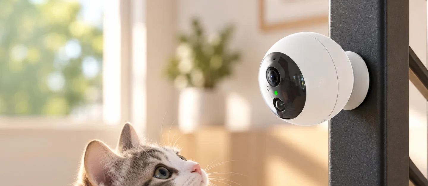 Dot camera in a home setting